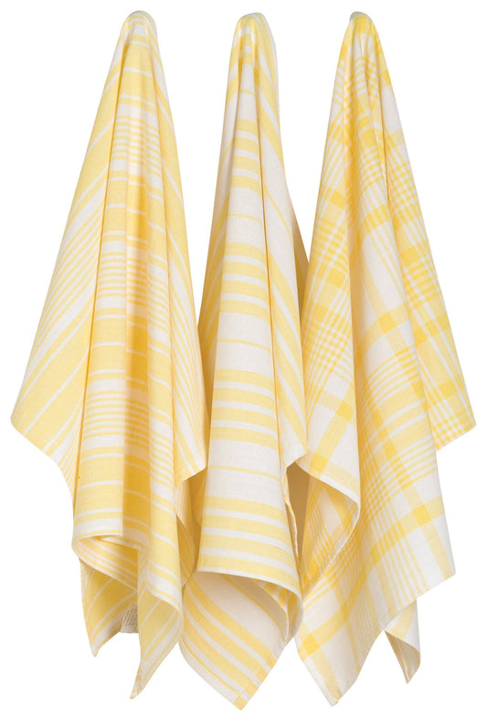 LEMON YELLOW JUMBO DISHTOWELS SET OF 3