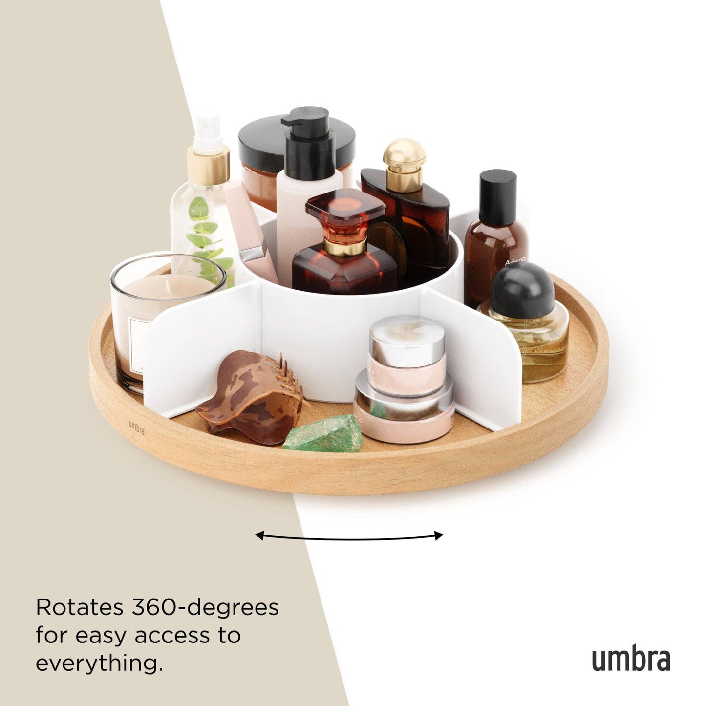 BELLWOOD LAZY SUSAN: WHITE-NATURAL