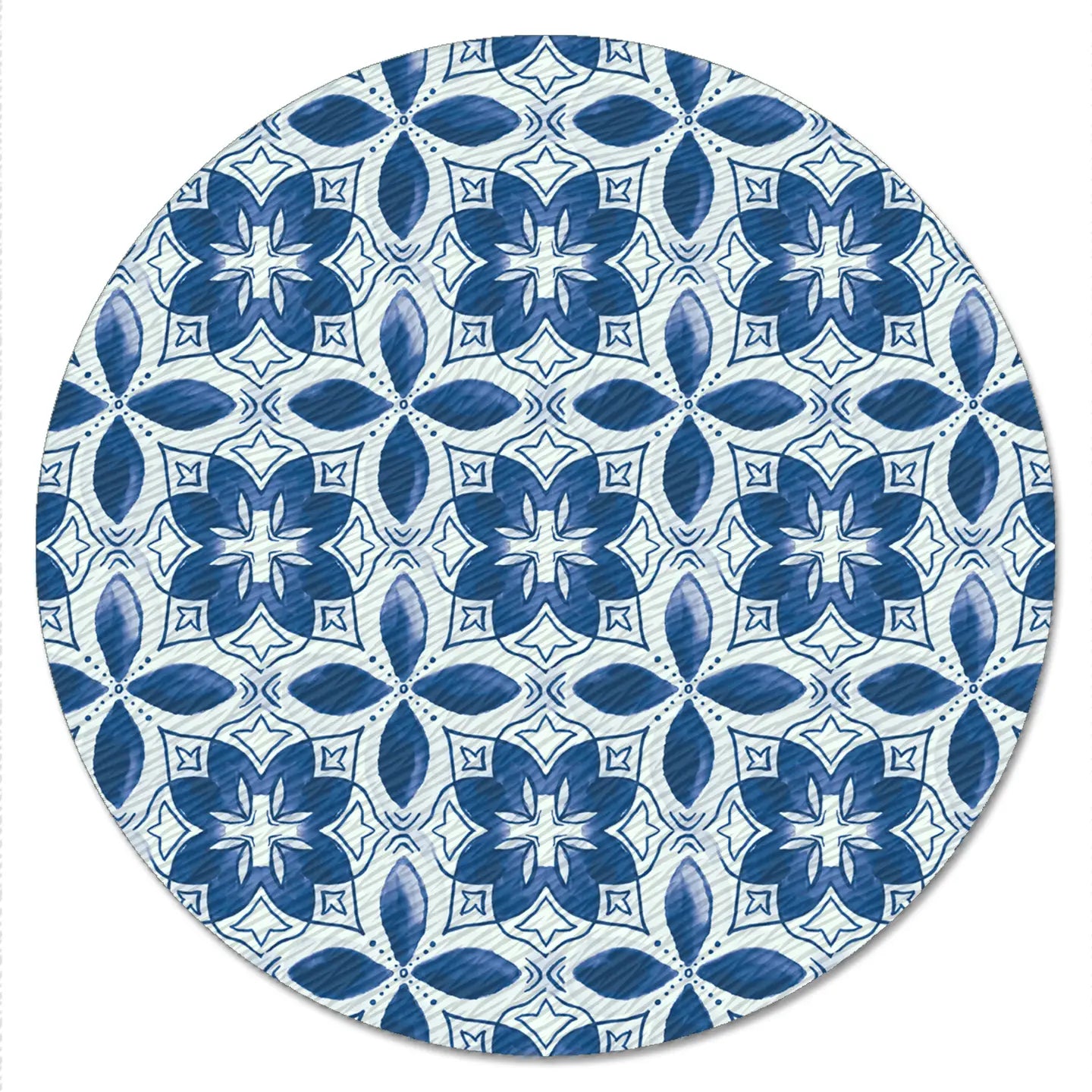 TEMPERED GLASS LAZY SUSAN GALLERY BLUE TILES