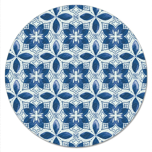TEMPERED GLASS LAZY SUSAN GALLERY BLUE TILES
