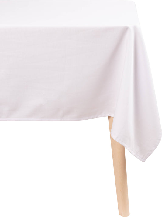 KAF HOME CHATEAU EASY CARE DINNER TABLECLOTH: WHITE / 70" X 70"