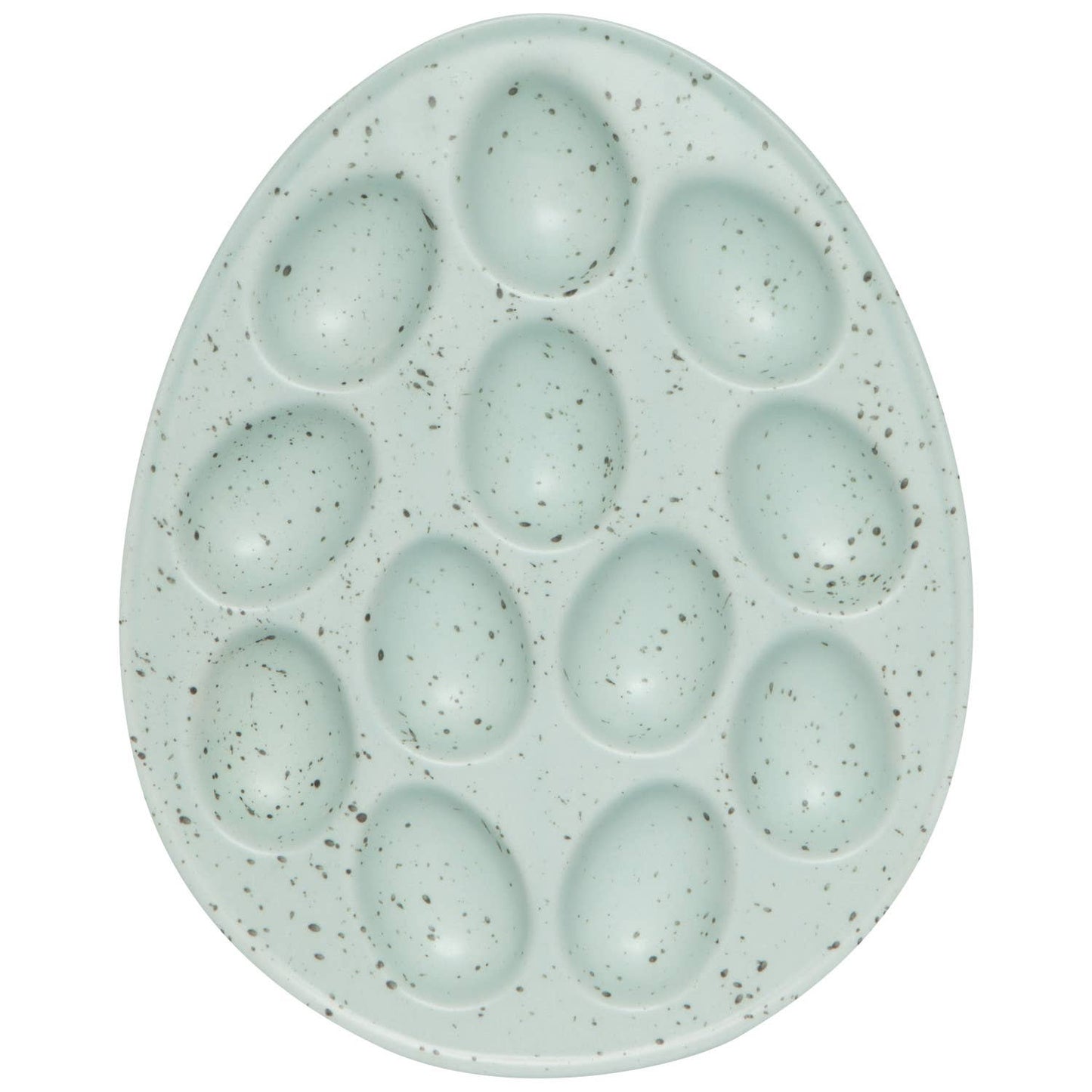 ROBIN'S EGG BLUE STONEWARE DEVILED EGG TRAY
