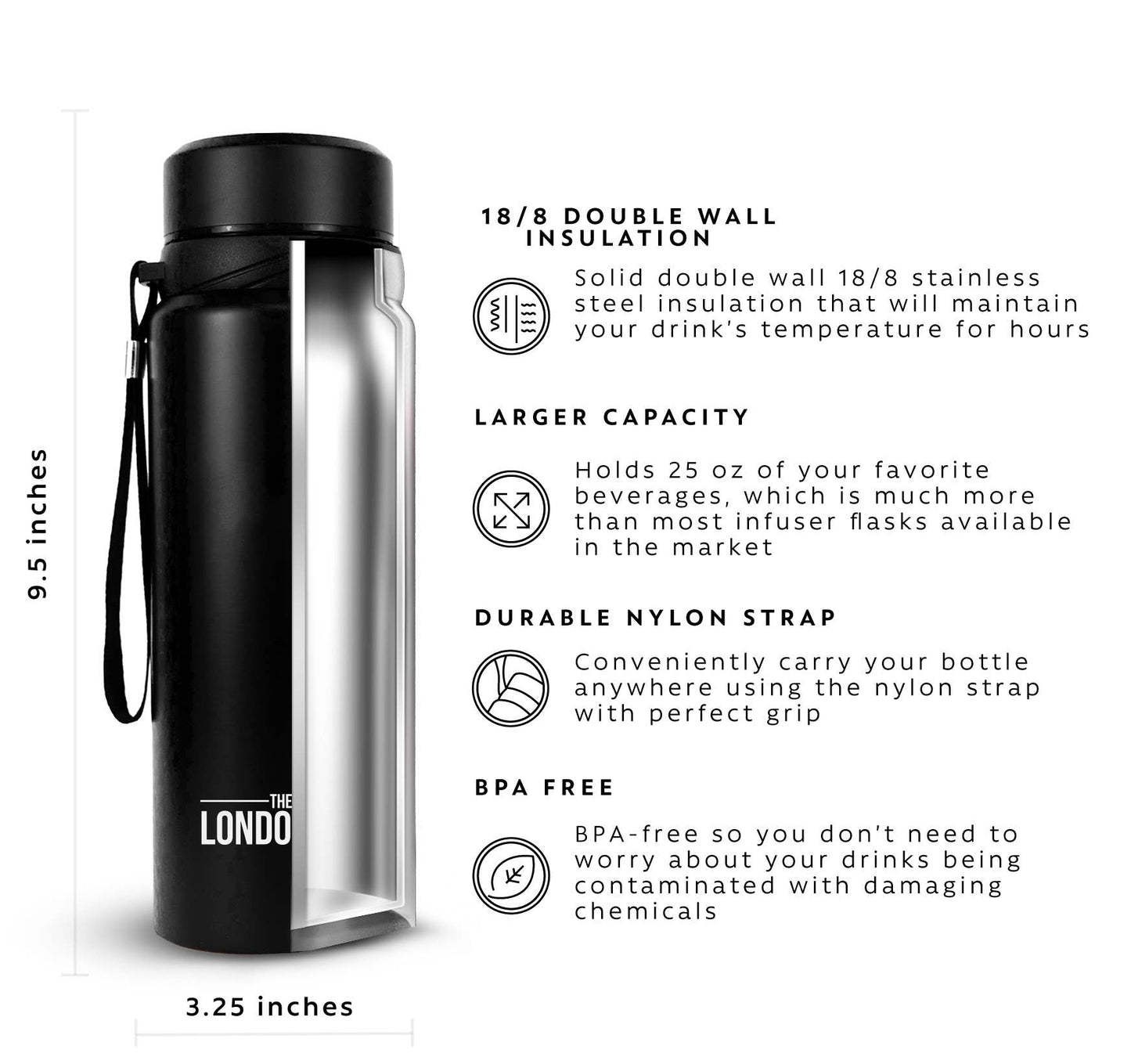 TEA INFUSER BOTTLE 25oz: SAFARI BIEGE