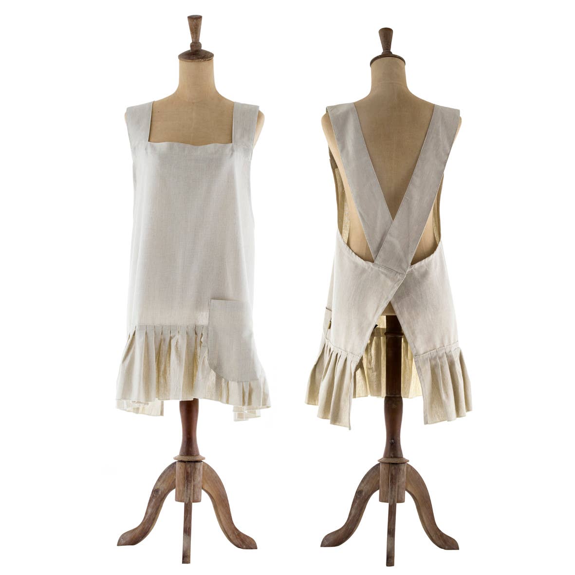 CHAMBRAY APRON TAUPE