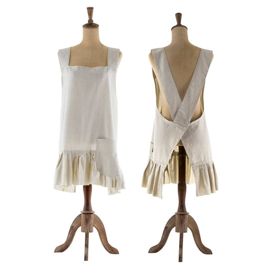 CHAMBRAY APRON TAUPE