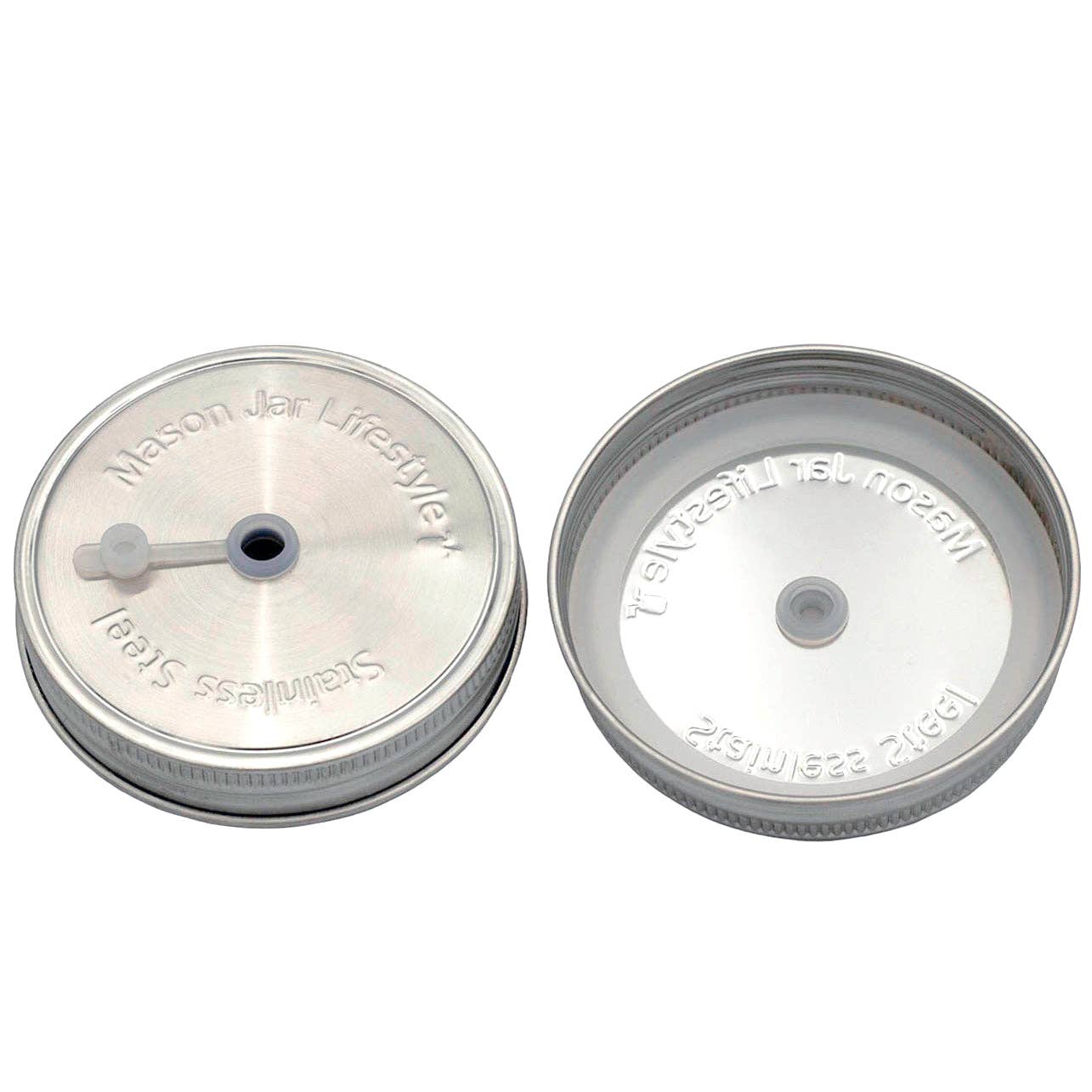 Stainless Steel Straw Hole Tumbler Lids for Mason Jars: Wide mouth