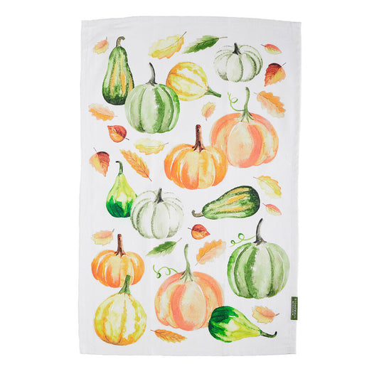 TEA TOWEL WATERCOLOR PUMPKINS