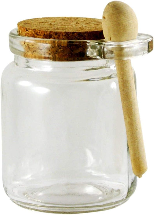 ROUND SPICE JAR W/WOODEN SPOON 6OZ