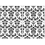 PLACEMAT CORK BACK BLK/WHT SET4 LG