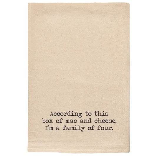 FUNNY TOWEL BOX OF MAC & CHEESE