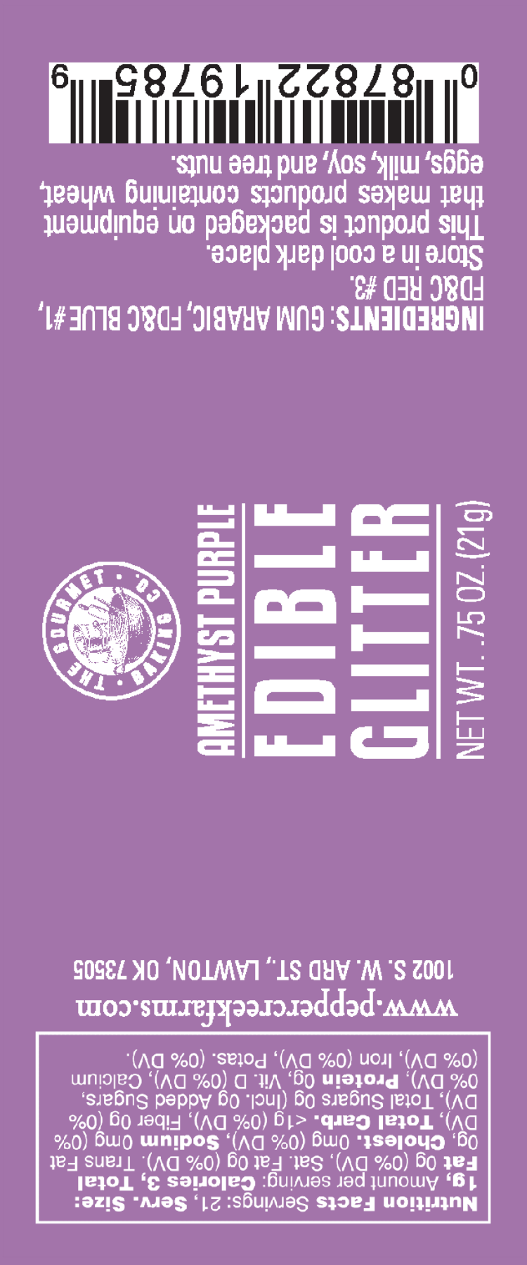 AMETHYST PURPLE EDIBLE GLITTER 0.75 OZ.