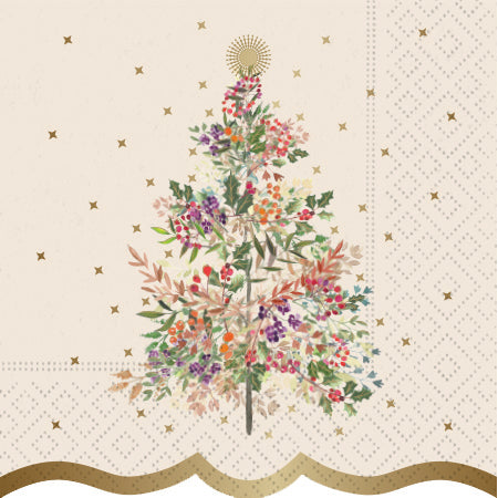 COCKTAIL NAPKINS SCALLOPES EDGE FOIL