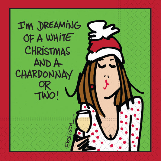 COCKTAIL PAPER NAPKIN I'M DREAMING OF A CHARDONNAY OR TWO