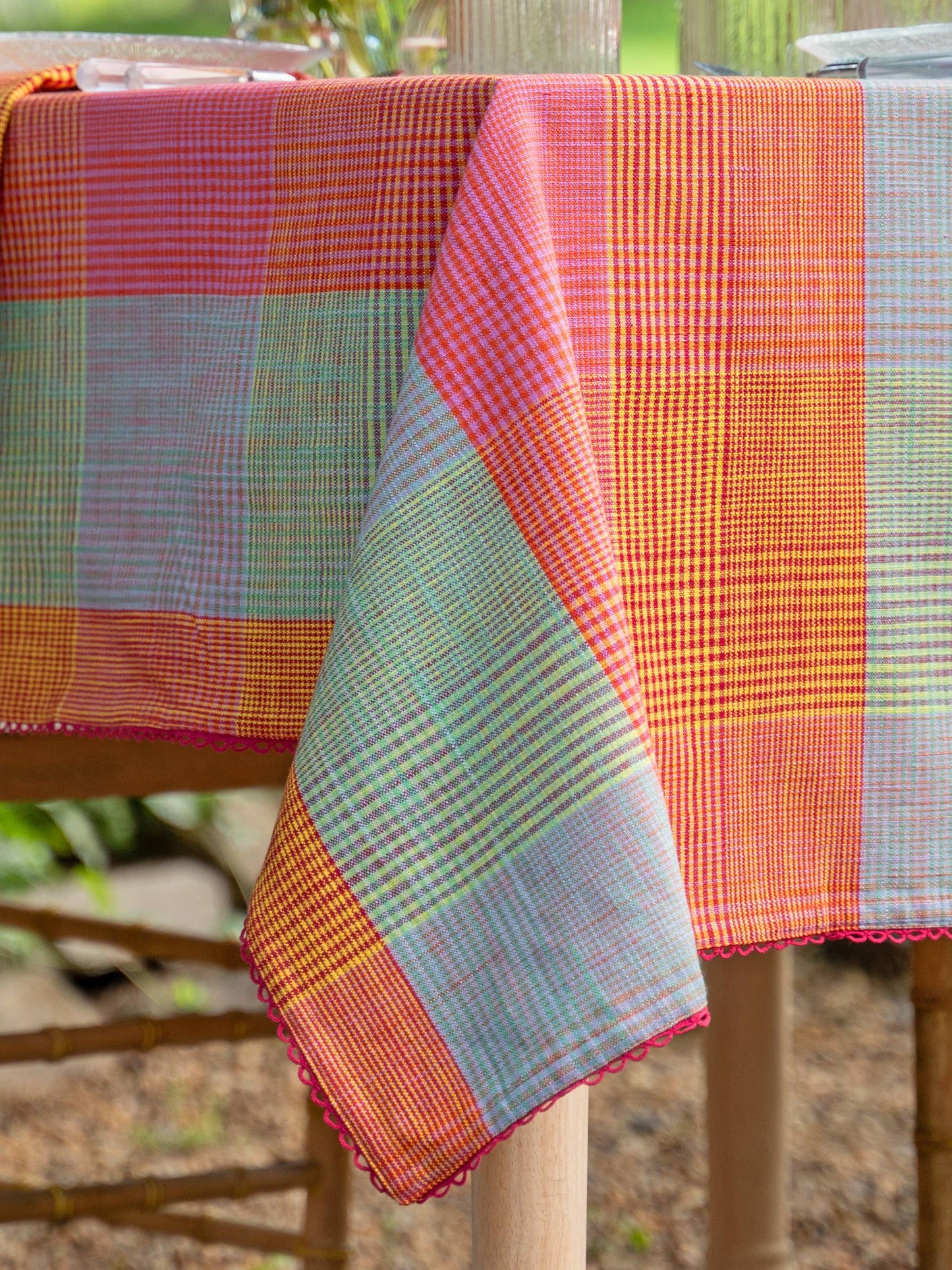 APRIL CORNELL TABLECLOTH MADRAS 60X90"