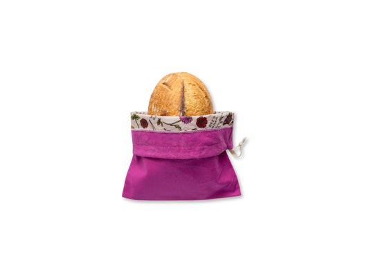ARTISAN BREAD BAG - MAGENTA, MEADOW MAGIC LINED 12”x14”