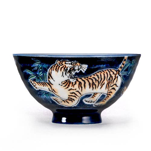 Tiger Design Rice Bowl Navy