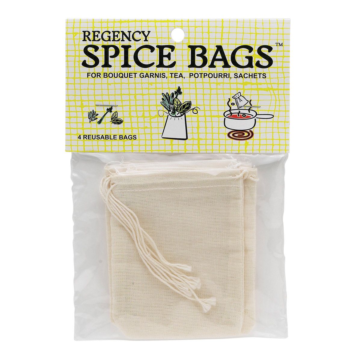 REUSABLE SPICE BAGS SET/4
