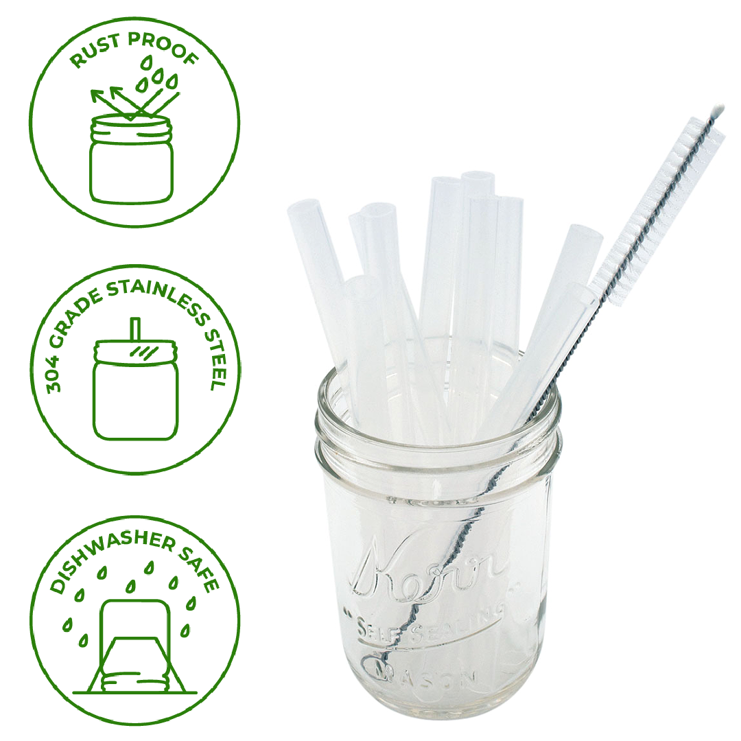 Straus Clean STRAW CLEANER FOR STAINLESS STEEL, GLASS, AND PLASTIC STRAWS: LONG / T ...