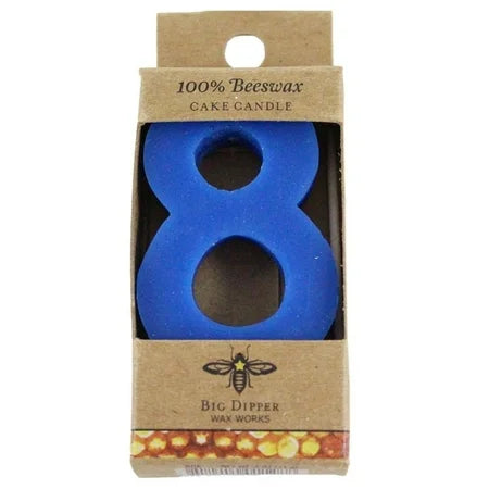 CANDLE BEESWAX 8 BLUE