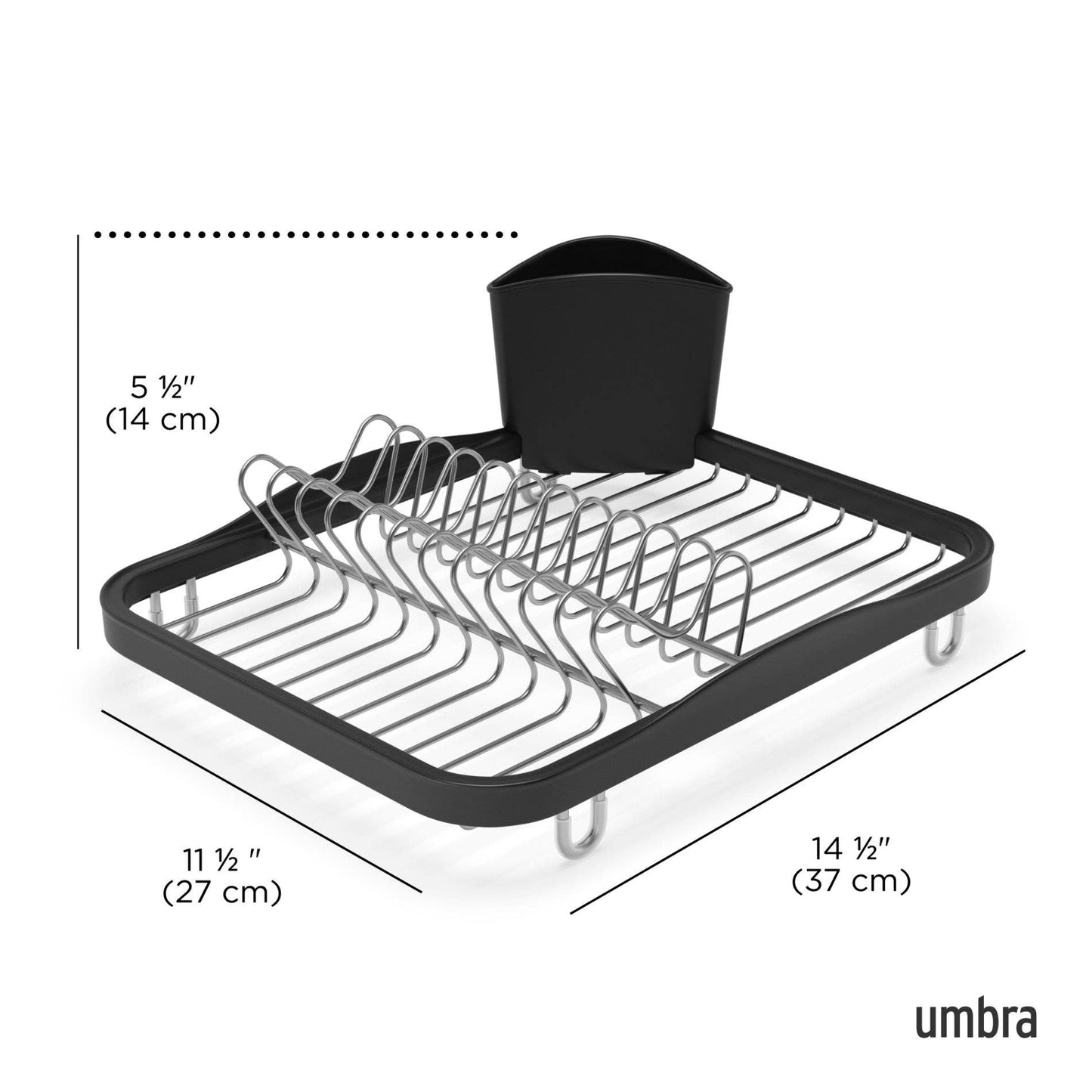 SINKIN DISH RACK: WHITE-NICKEL