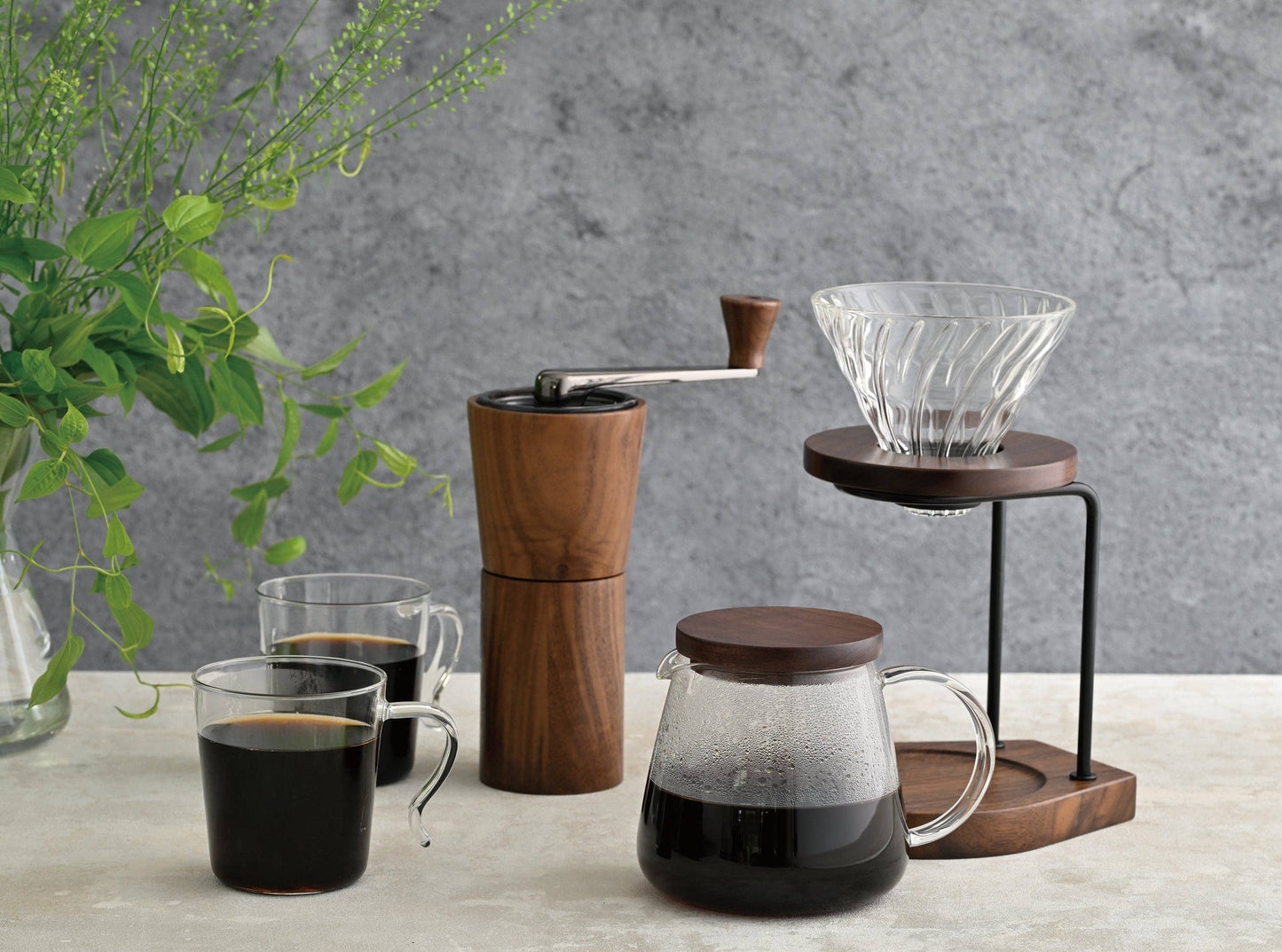 Drip Stand Set Walnut: Drip Stand Set