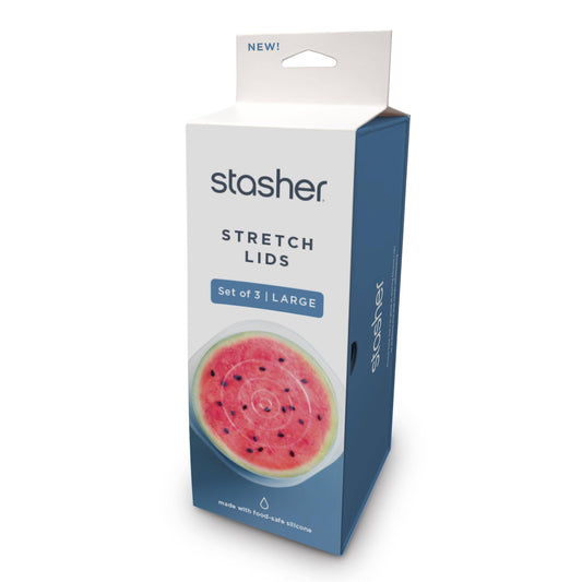 STASHER STRETCH LIDS LARGE 3 -PACK:CLEAR