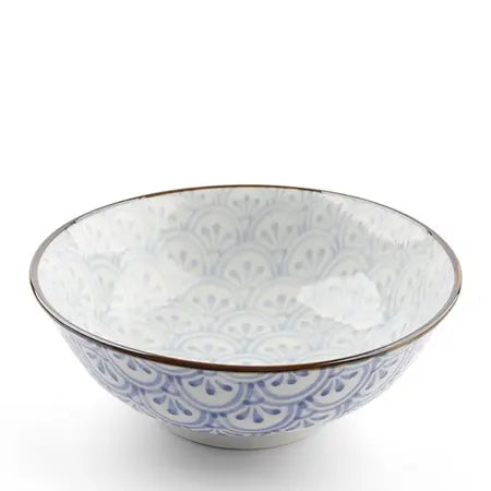 MONYOU BLUE AND WHITE HANA SEIGAISHA BOWL 7.75"