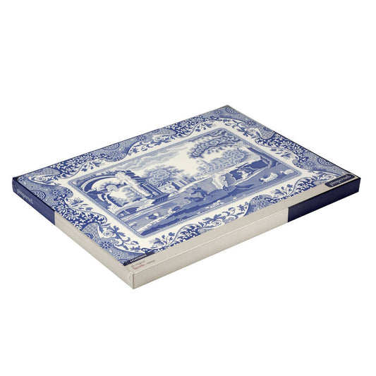 Blue Italian Placemats Set of 4: MDF, Cork Backed / Blue Italian