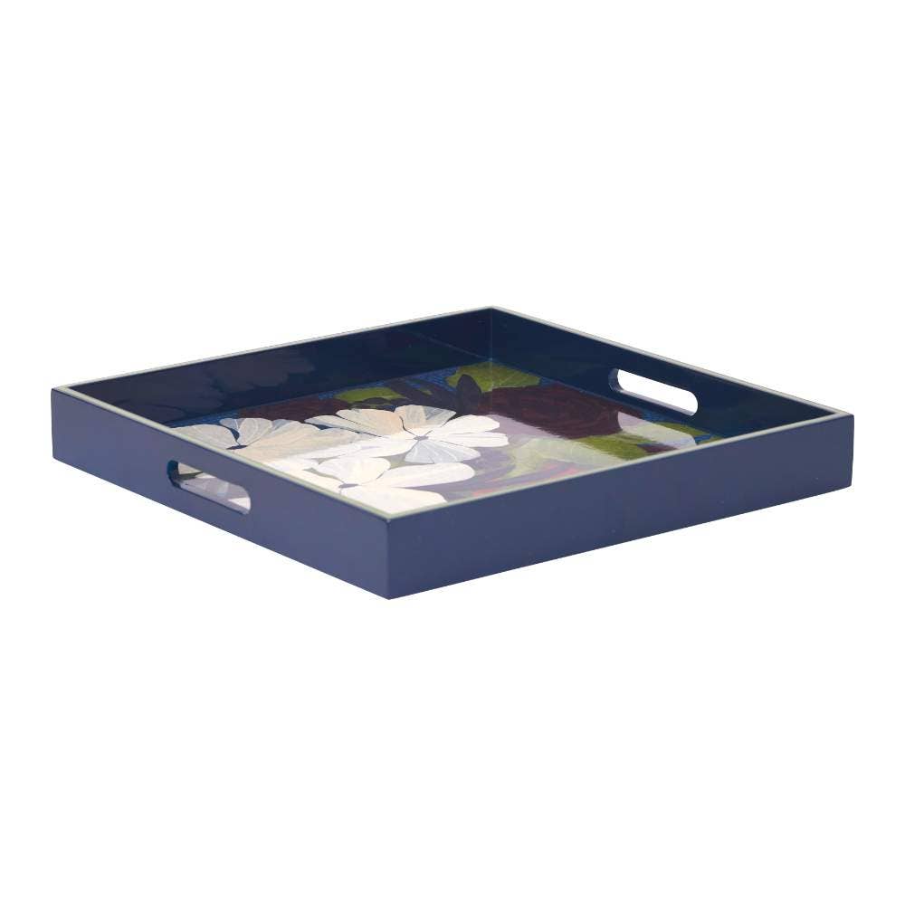 Flower Pine  Square Lacquer Serving Tray