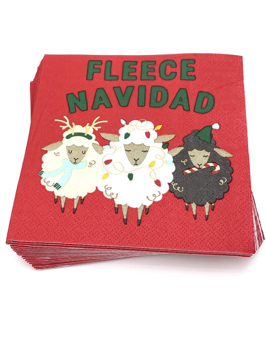 FUNNY COCKTAIL NAPKINS FLEECE NAVIDAD