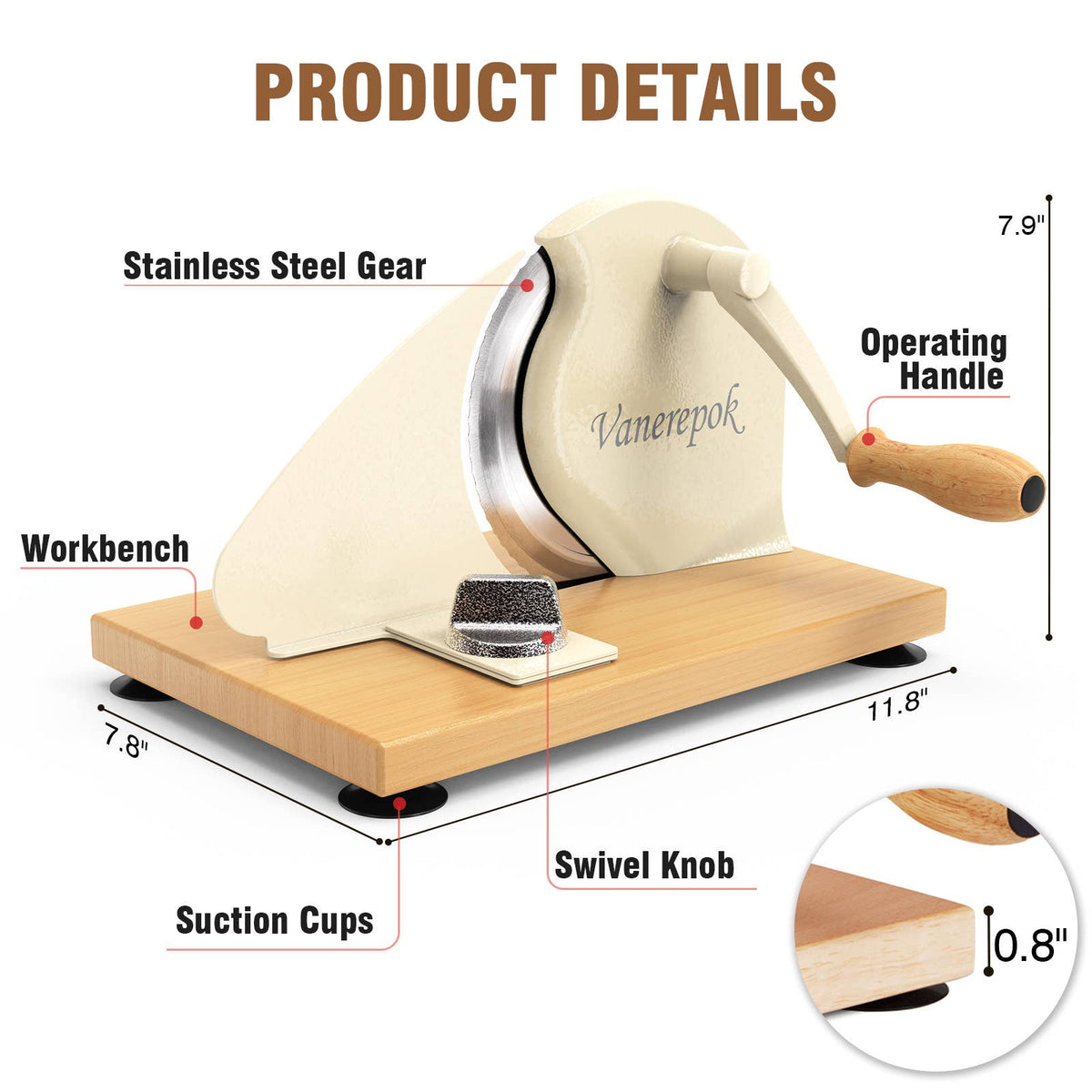 MANUAL BREAD SLICER ADJUSTABLE THICKNESS BLACK
