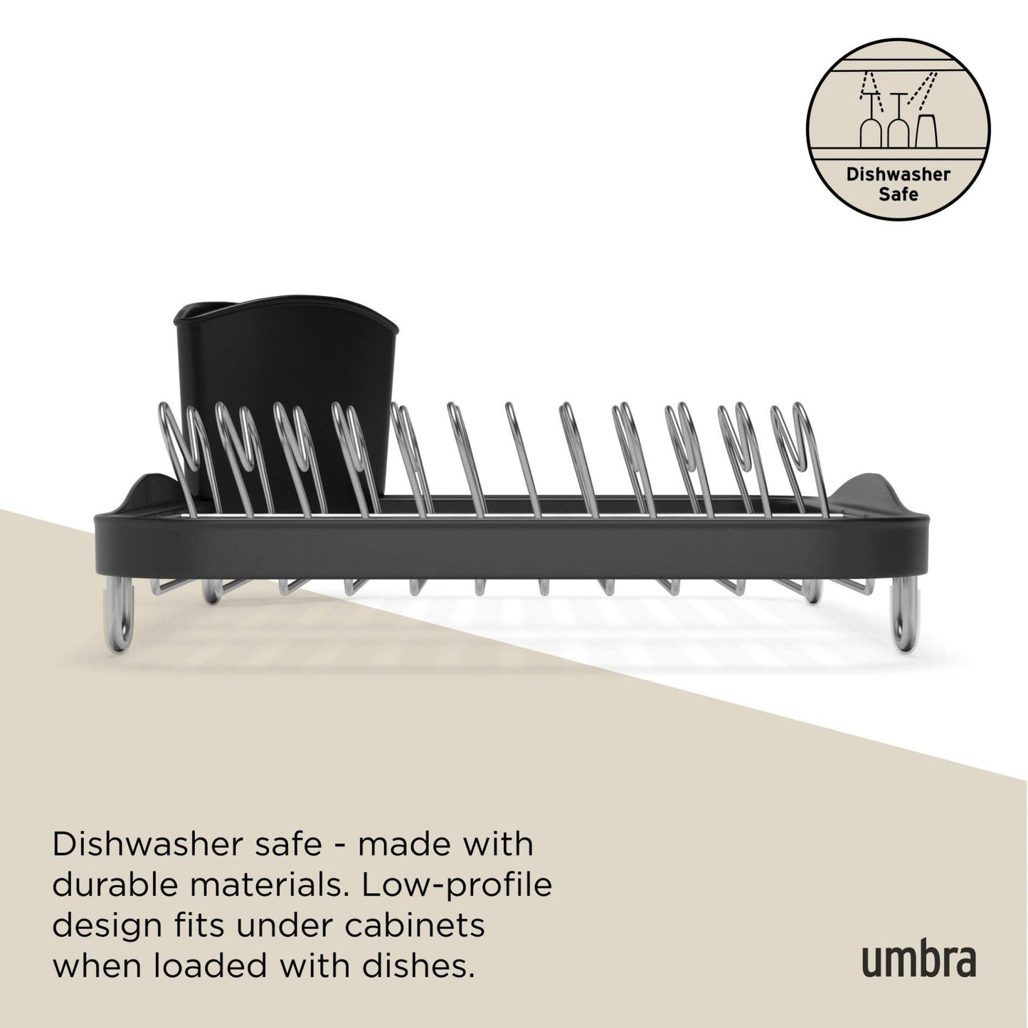 SINKIN DISH RACK: WHITE-NICKEL