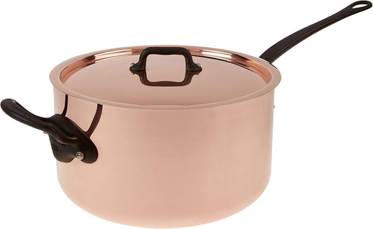MAUVIEL COPPER M'HERITAGE SAUCEPAN WITH LID 5.7L/6.1 QT