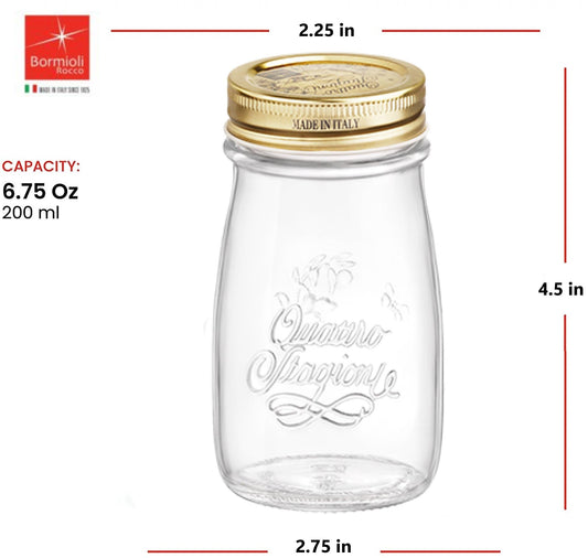 JAR  BORMIOLI QUATTRO 6.75 oz