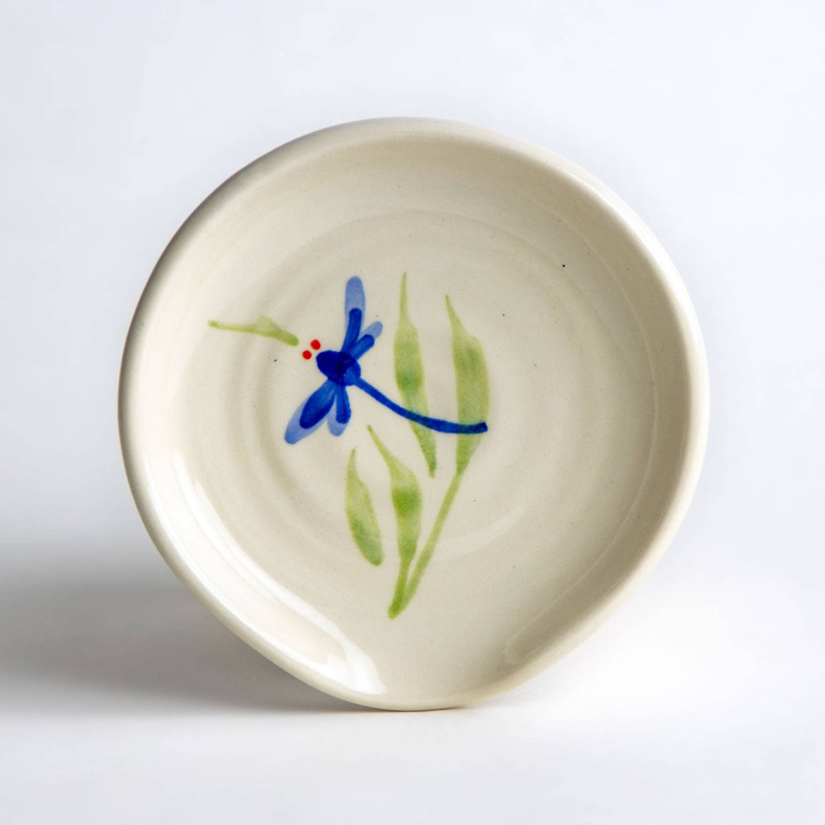 Handcrafted Stoneware Spoon Rest – Made in the USA: Dragonfly