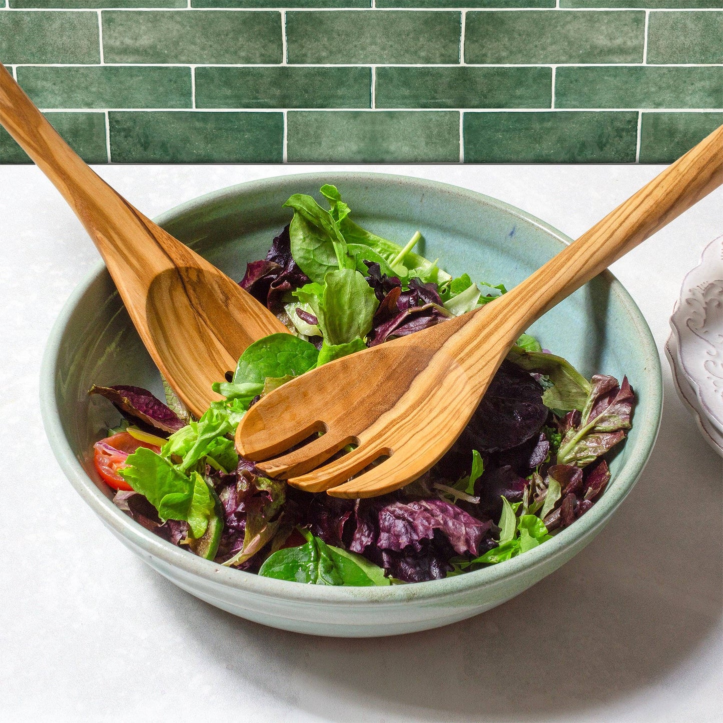 ROCK & BRANCH® OLIVE WOOD SALAD SERVING SET