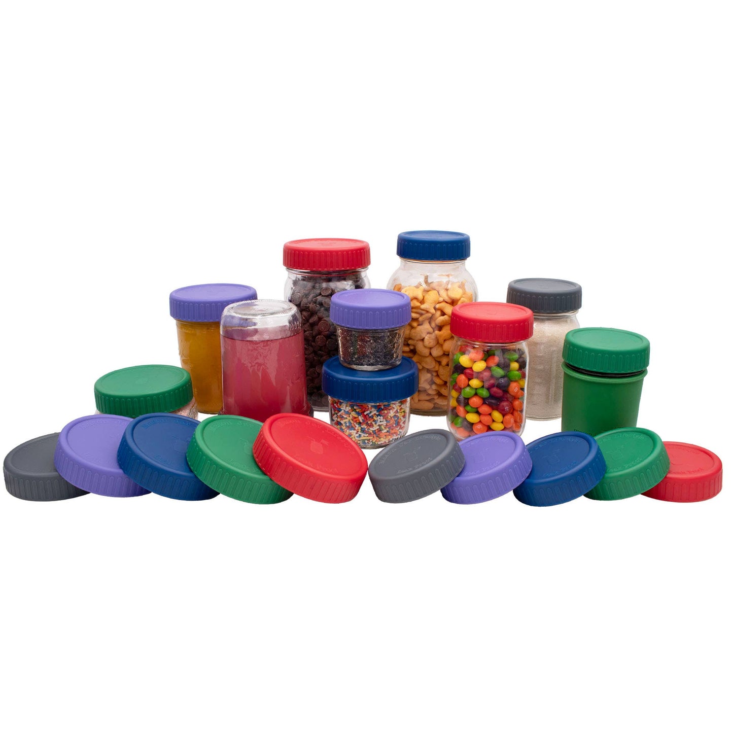 MJL LEAK PROOF PLASTIC STORAGE LIDS FOR MASON JARS: WIDE MOUTH