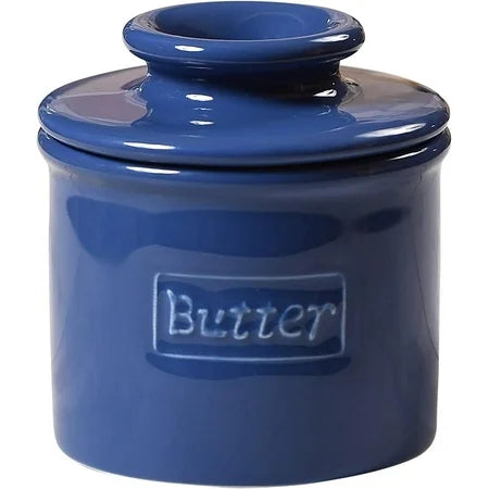 RETRO CAFE BUTTER BELL CROCK ROYAL BLUE