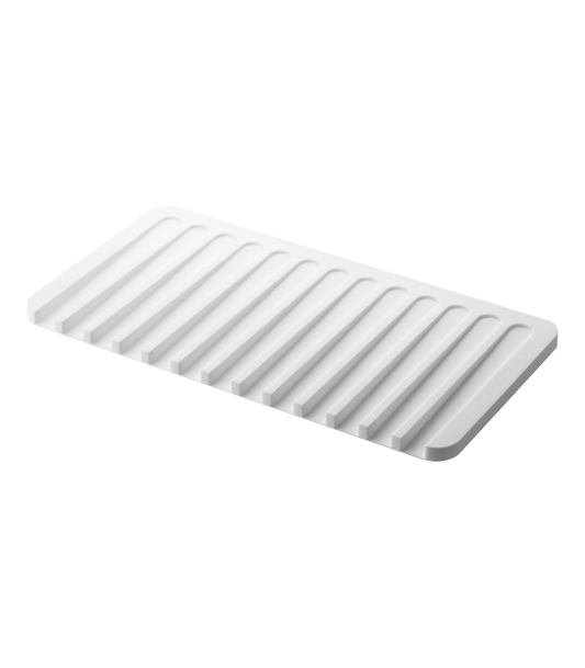 FLOW DISH DRAINER TRAY - SILICONE: WHITE