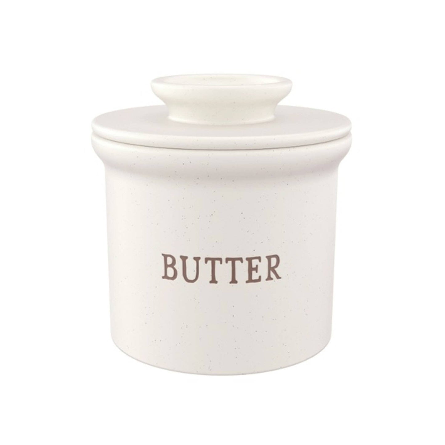 KOOK FRENCH BUTTER KEEPER DISH, CERAMIC: OATMEAL