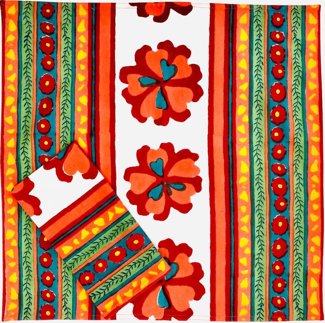 NAPKIN FLOWER POWER, SET OF 4