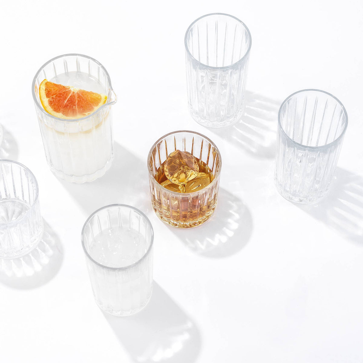 Ribbed Cocktail Mixing Glass Pitcher 20 oz