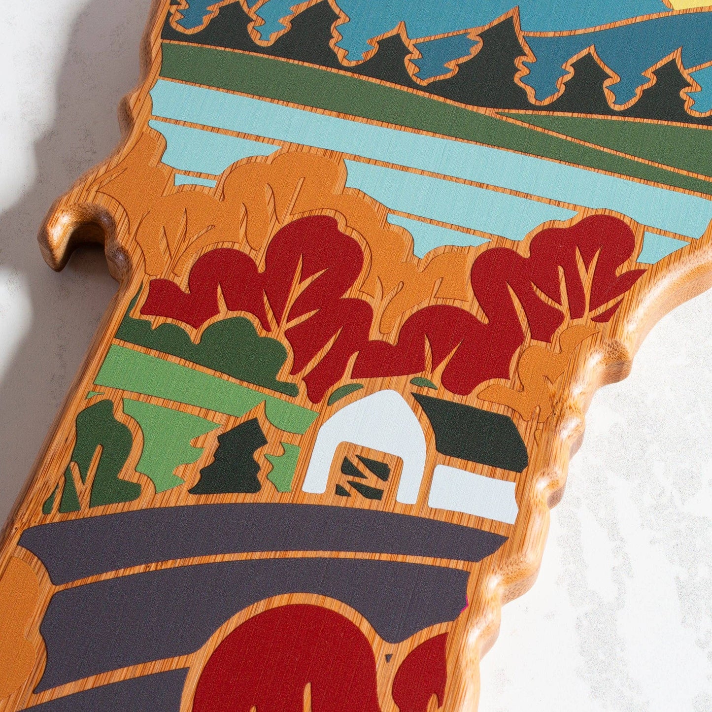 VERMONT CUTTING BOARD WITH ARTWORK BY SUMMER STOKES