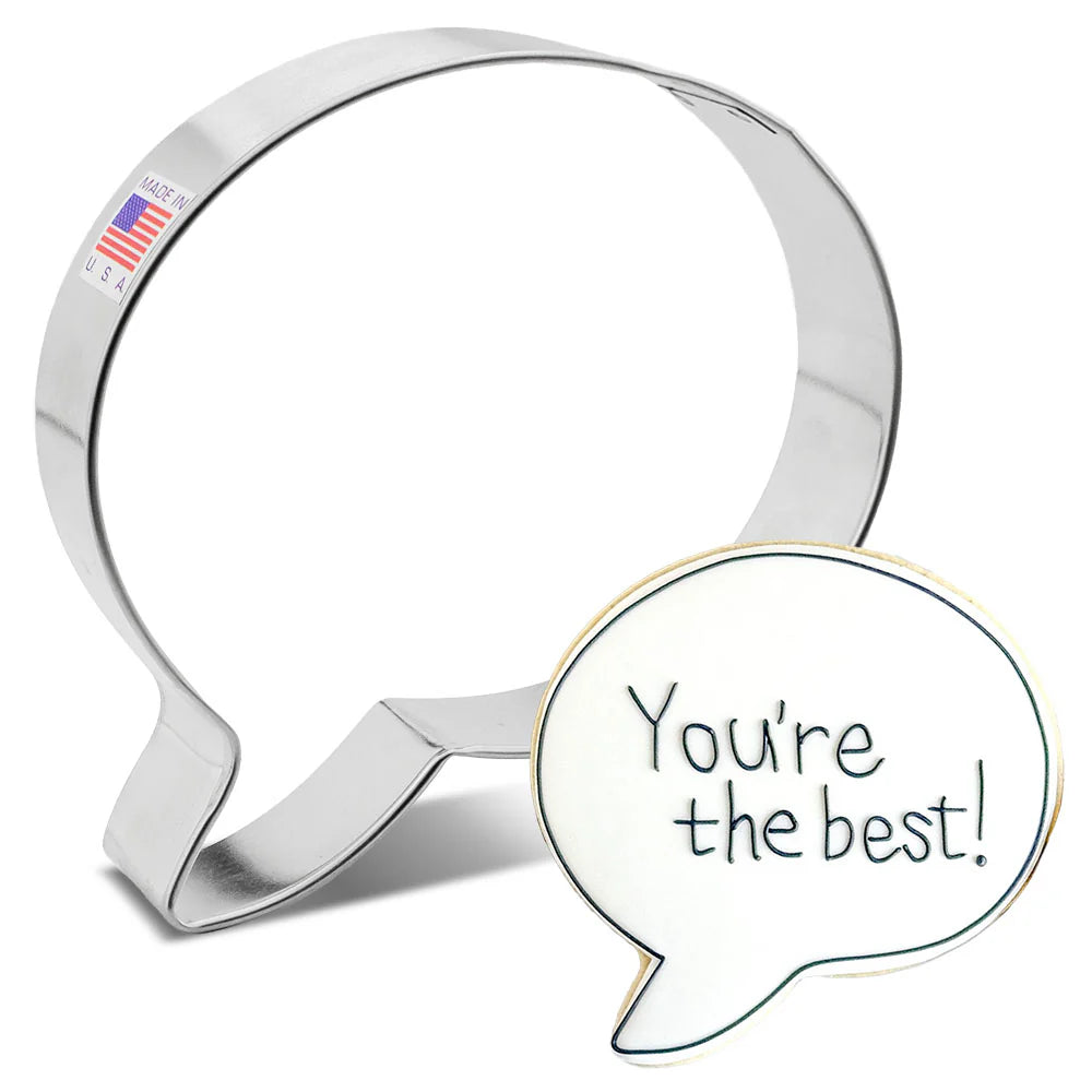 SPEECH BUBBLE COOKIE CUTTER, 4.5"