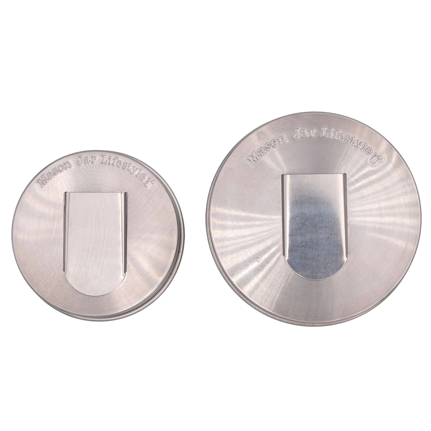 STAINLESS STEEL GRAIN DISPENSING LID FOR MASON JARS 2PK: WIDE MOUTH