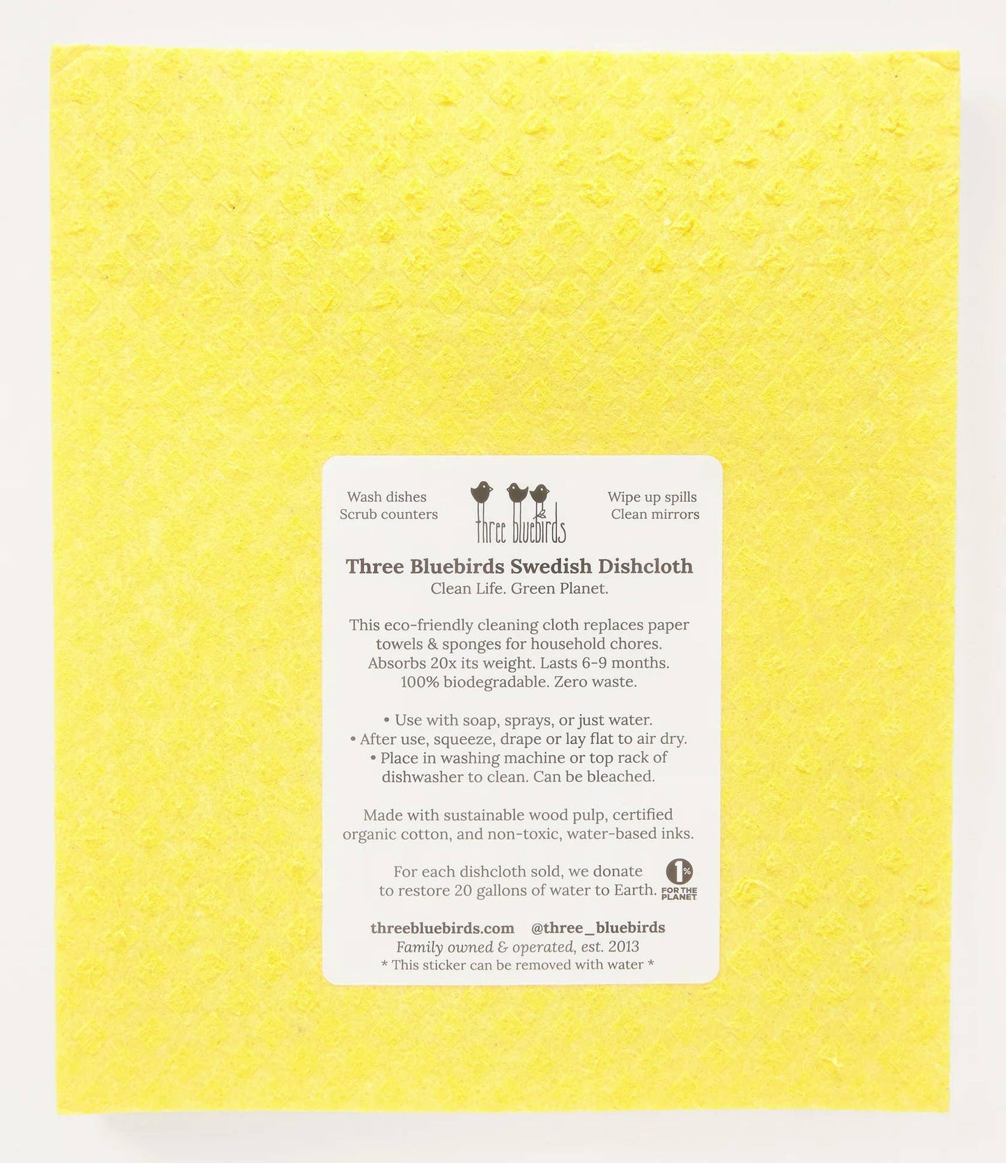 FUNGI ON YELLOW SWEDISH DISHCLOTH