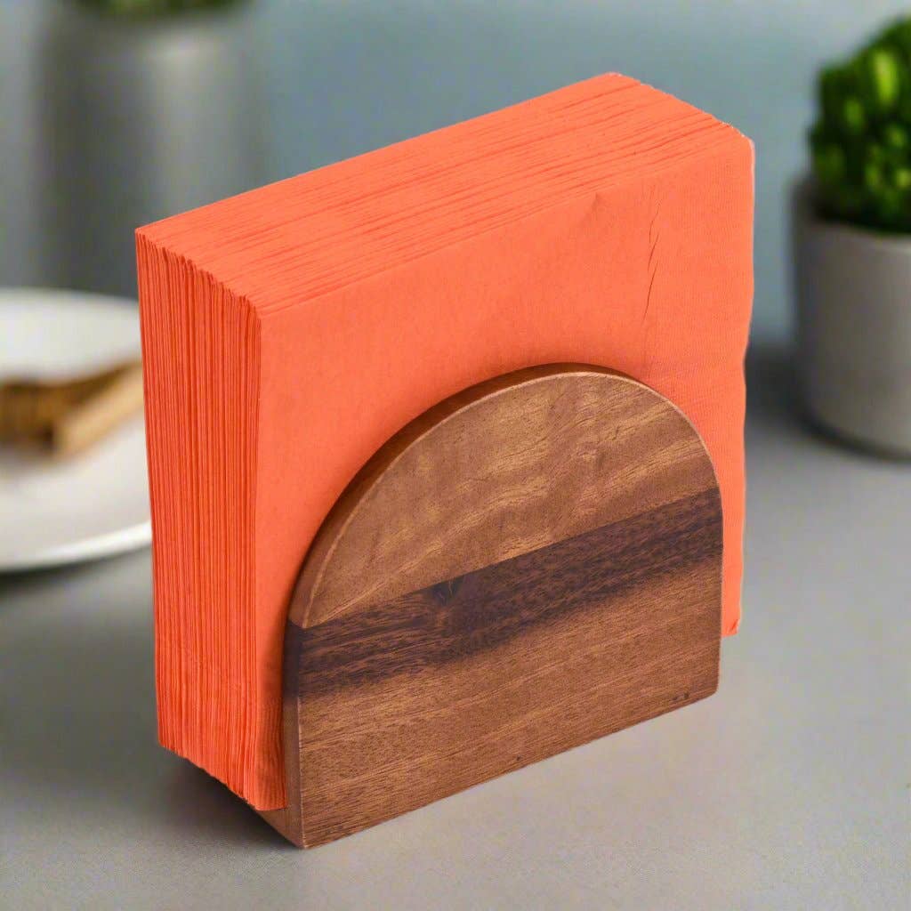 VERTICAL WOOD NAPKIN HOLDER