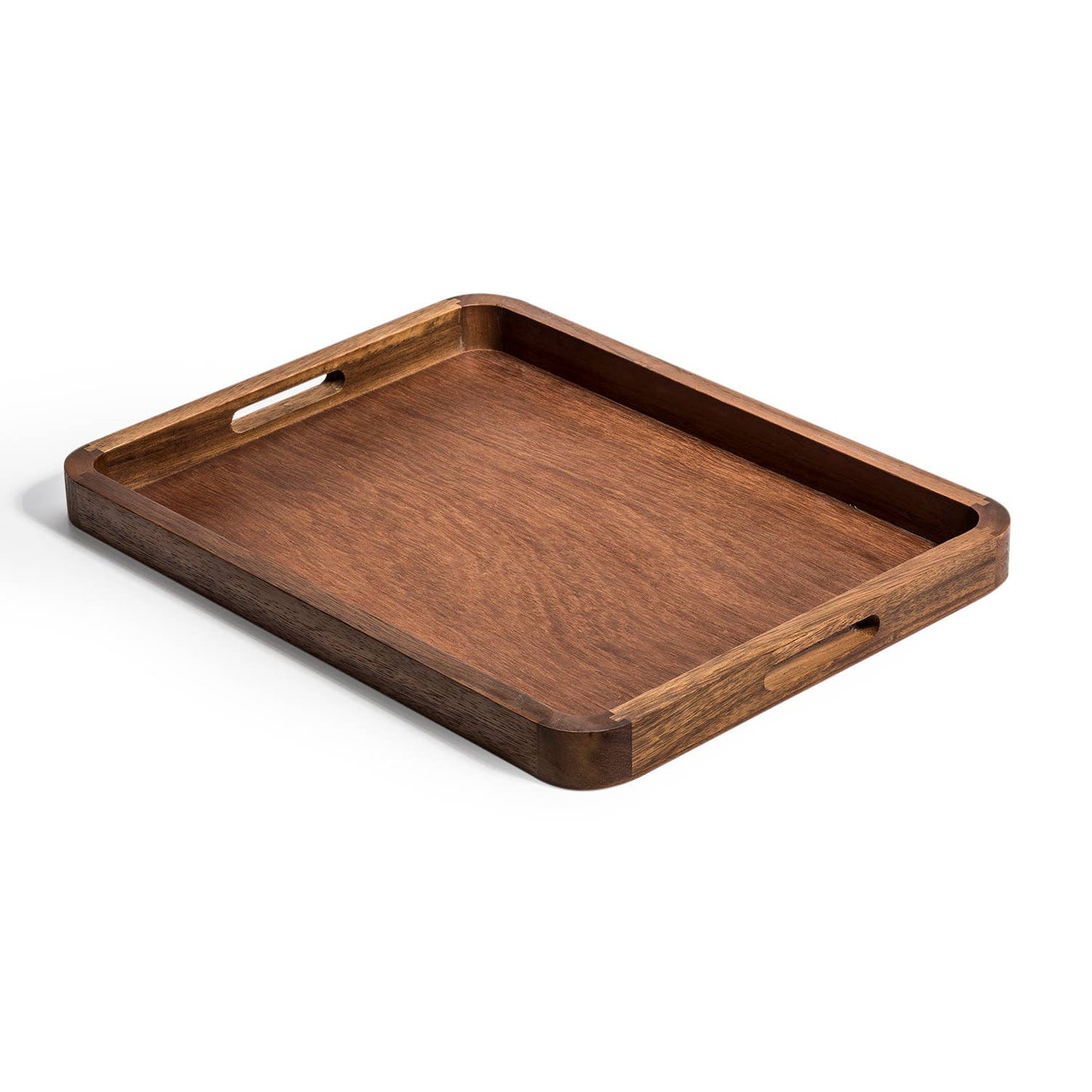 ACACIA WOOD SERING TRAY 18"X14" WITH ROUNDED CORNERS