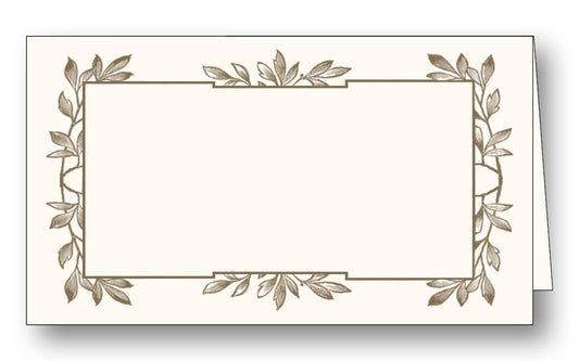 PLACE CARDS LEAF BORDER PEWTER