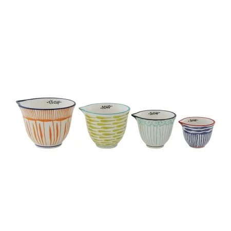 STONEWARE MEASURING CUPS W/ PATTERN